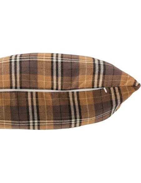 Coussin Carré Rhombus 45x45 en Polyester Ocre Marron Noir Motif carreaux - 3