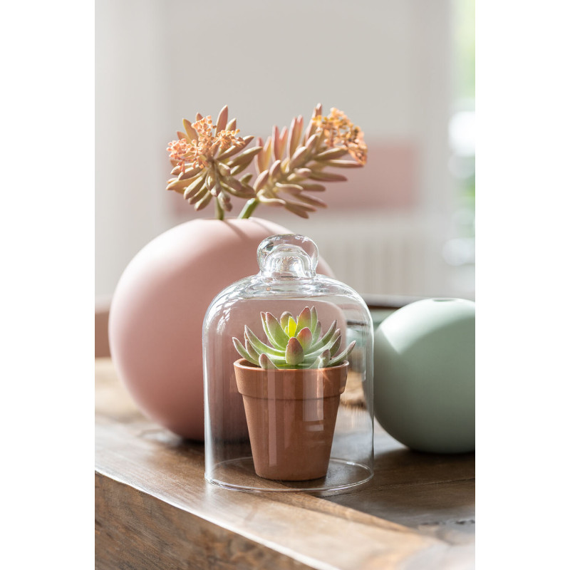 Vase Boule Hadrian Hauteur 25 cm en Céramique Rose pastel - 4