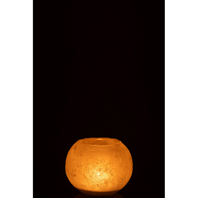 Vase Boule Soda Hauteur 15 cm en Verre Doré - 4