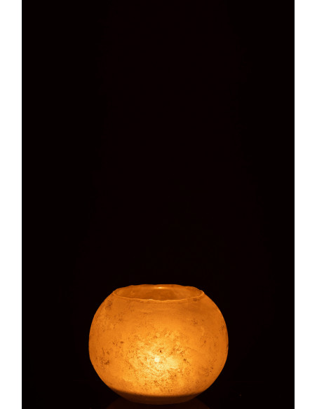 Vase Boule Soda Hauteur 15 cm en Verre Doré - 4