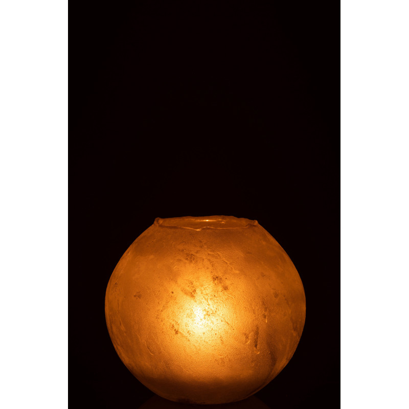 Vase Boule Soda Hauteur 20 cm en Verre Doré - 3