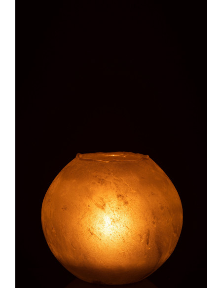 Vase Boule Soda Hauteur 20 cm en Verre Doré - 3