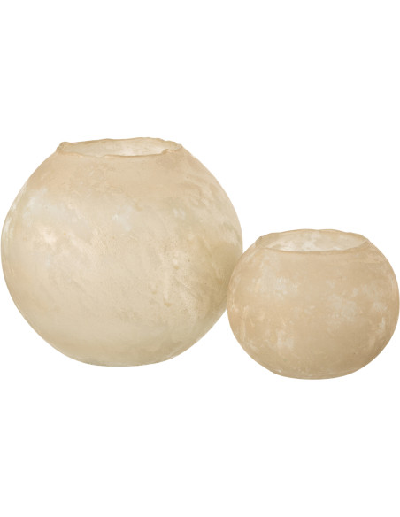 Vase Boule Soda Hauteur 20 cm en Verre Doré - 4