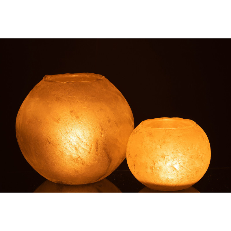 Vase Boule Soda Hauteur 20 cm en Verre Doré - 6