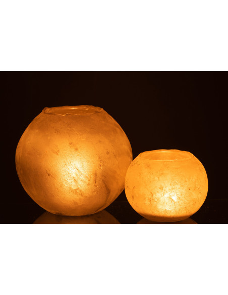 Vase Boule Soda Hauteur 20 cm en Verre Doré - 6