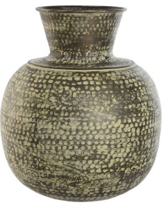 Vase style antique Rond XL Hauteur 45 cm en Métal Vert Vieilli Cistus - 1