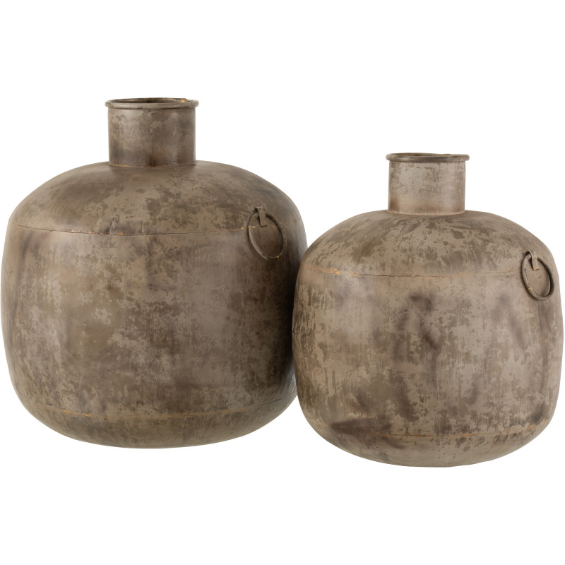 Vase Amphore XL Persée Hauteur 50 cm en Métal Marron - 2