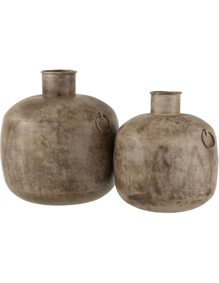 Vase Amphore XL Persée Hauteur 50 cm en Métal Marron - 2