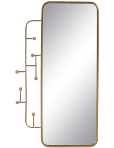 Miroir d'entrée Mural Rectangulaire XXL 55x100 en Métal Doré Xylor - 1