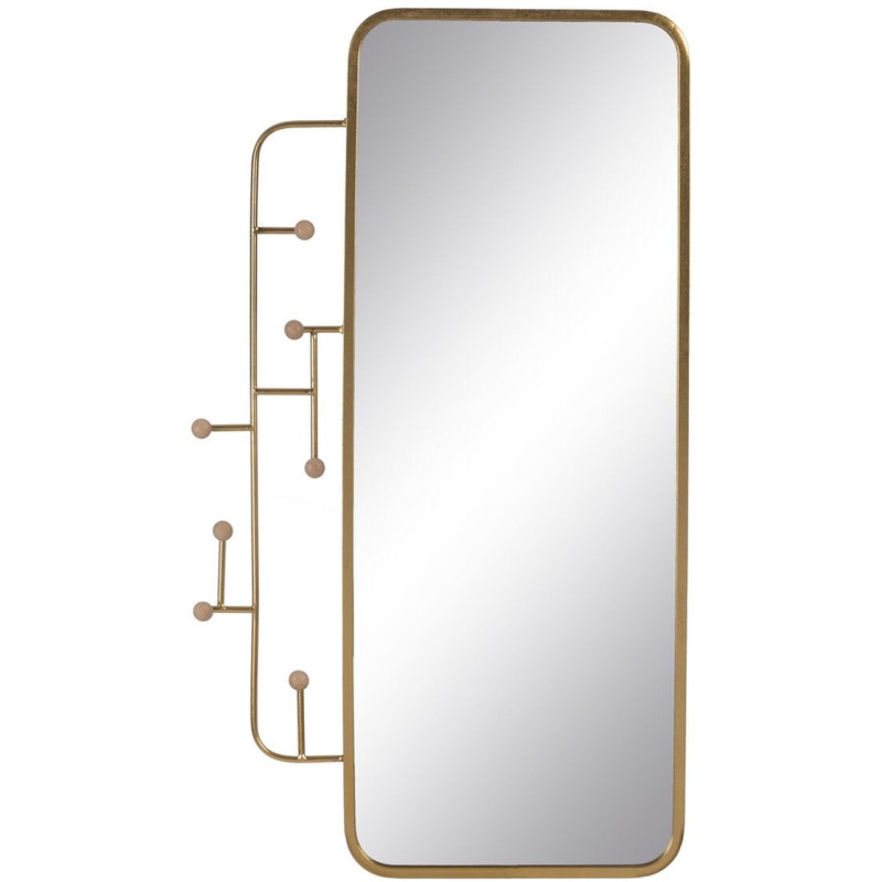 Miroir d'entrée Mural Rectangulaire XXL 55x100 en Métal Doré Xylor - 1