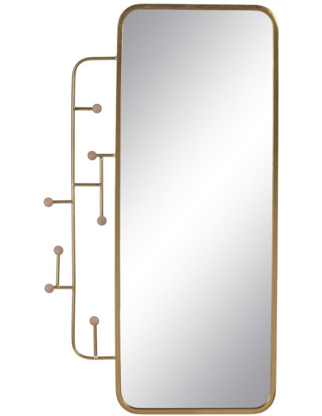 Miroir d'entrée Mural Rectangulaire XXL 55x100 en Métal Doré Xylor - 1