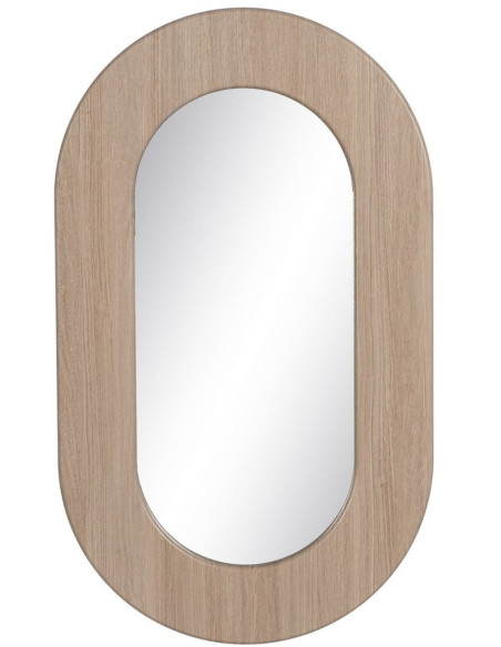 Miroir moderne Mural Ovale XL 50x80 en Bois Naturel Tyren - 1