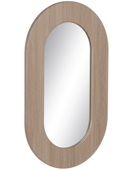 Miroir moderne Mural Ovale XL 50x80 en Bois Naturel Tyren - 6