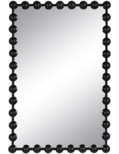 Miroir original Boule Mural Rectangulaire XL 60x90 en Métal Noir Wylen - 1