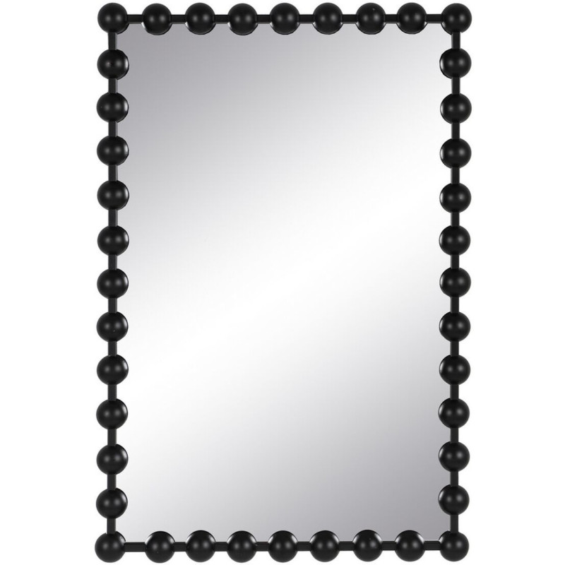 Miroir original Boule Mural Rectangulaire XL 60x90 en Métal Noir Wylen - 1