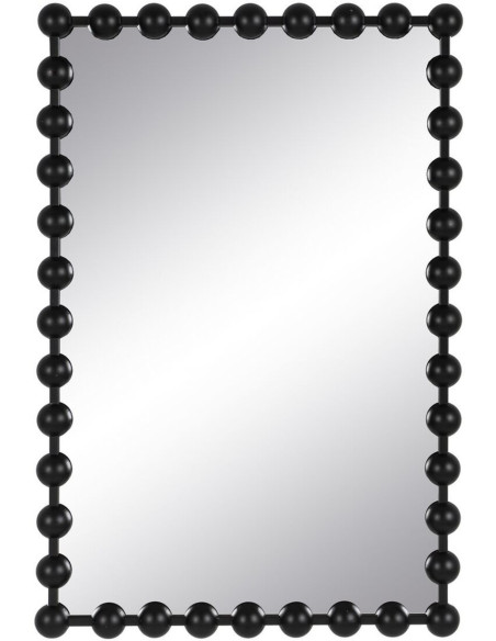 Miroir original Boule Mural Rectangulaire XL 60x90 en Métal Noir Wylen - 1