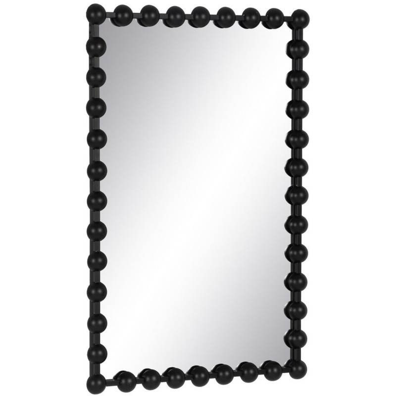 Miroir original Boule Mural Rectangulaire XL 60x90 en Métal Noir Wylen - 7