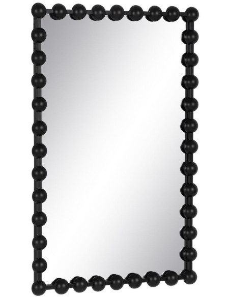 Miroir original Boule Mural Rectangulaire XL 60x90 en Métal Noir Wylen - 7