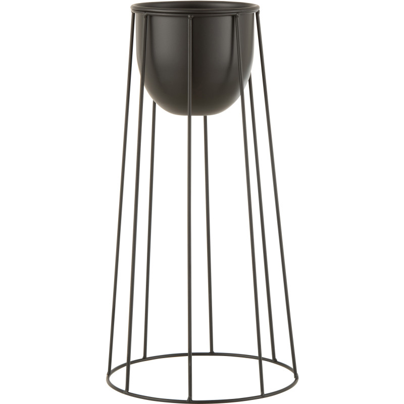 Cache-pot sur pied XL en Métal Noir Pyrha Diamètre 23 cm - 1