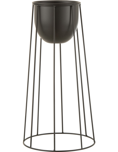 Cache-pot sur pied XL en Métal Noir Pyrha Diamètre 23 cm - 1