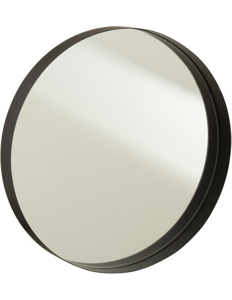 Miroir Mural Rond Rufus en Métal Noir - 1