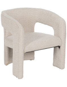 Fauteuil de table moderne en Tissu Beige Bouclette Wystan - 1