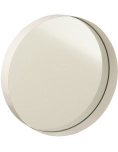 Petit Miroir Mural Rond Rufus en Métal Blanc - 1