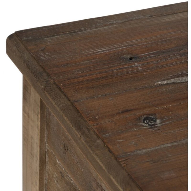 Console drapier Rectangulaire 3 tiroirs 1 étagère en Bois de sapin Marron Verena - 4