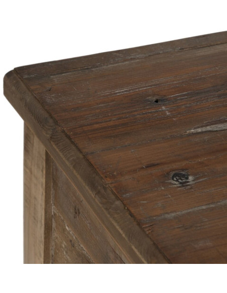 Console drapier Rectangulaire 3 tiroirs 1 étagère en Bois de sapin Marron Verena - 4