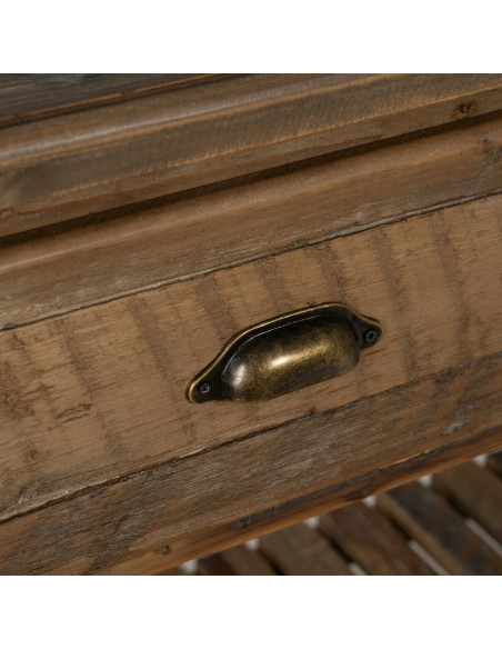 Console drapier Rectangulaire 3 tiroirs 1 étagère en Bois de sapin Marron Verena - 5