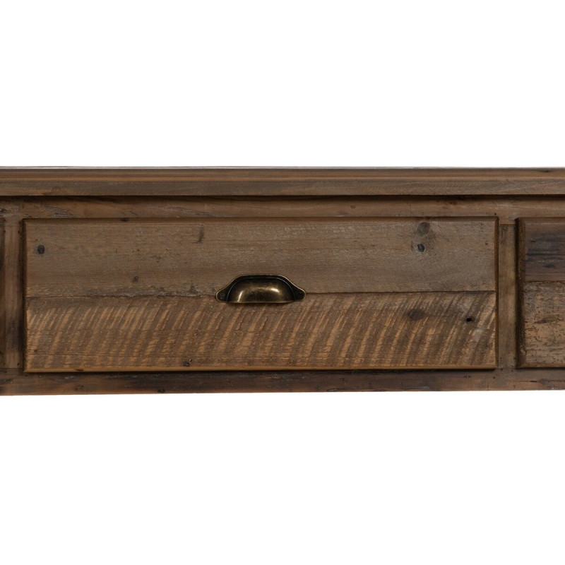 Console drapier Rectangulaire 3 tiroirs 1 étagère en Bois de sapin Marron Verena - 6