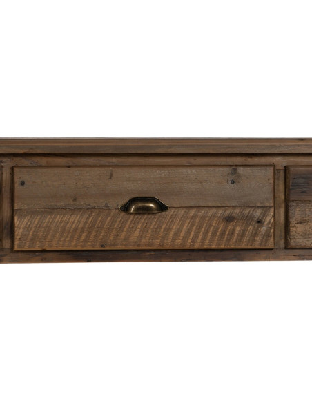 Console drapier Rectangulaire 3 tiroirs 1 étagère en Bois de sapin Marron Verena - 6