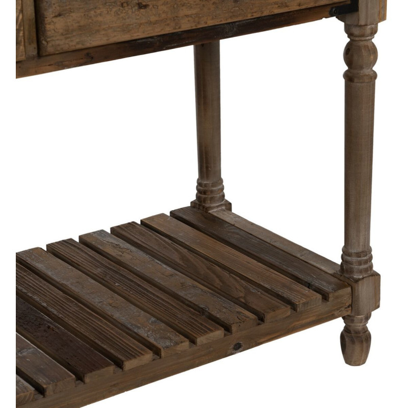Console drapier Rectangulaire 3 tiroirs 1 étagère en Bois de sapin Marron Verena - 8
