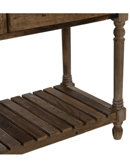 Console drapier Rectangulaire 3 tiroirs 1 étagère en Bois de sapin Marron Verena - 8