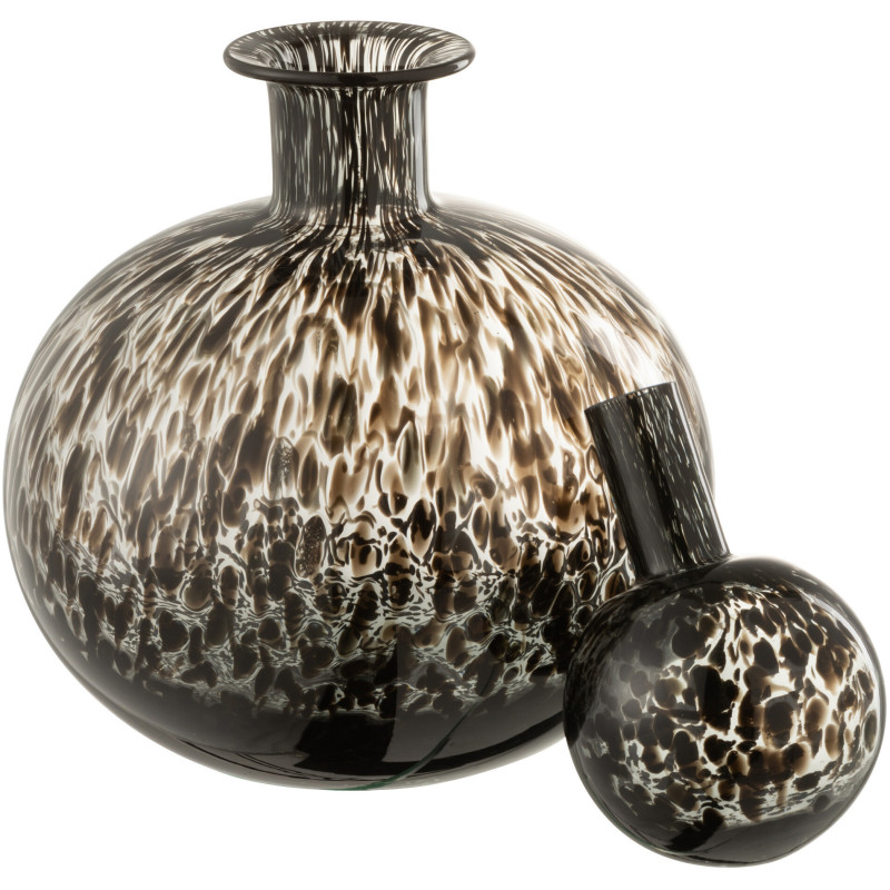 Bouteille déco en verre taché avec bouchon 29 cm - 3