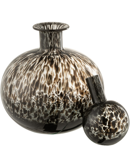 Bouteille déco en verre taché avec bouchon 29 cm - 3