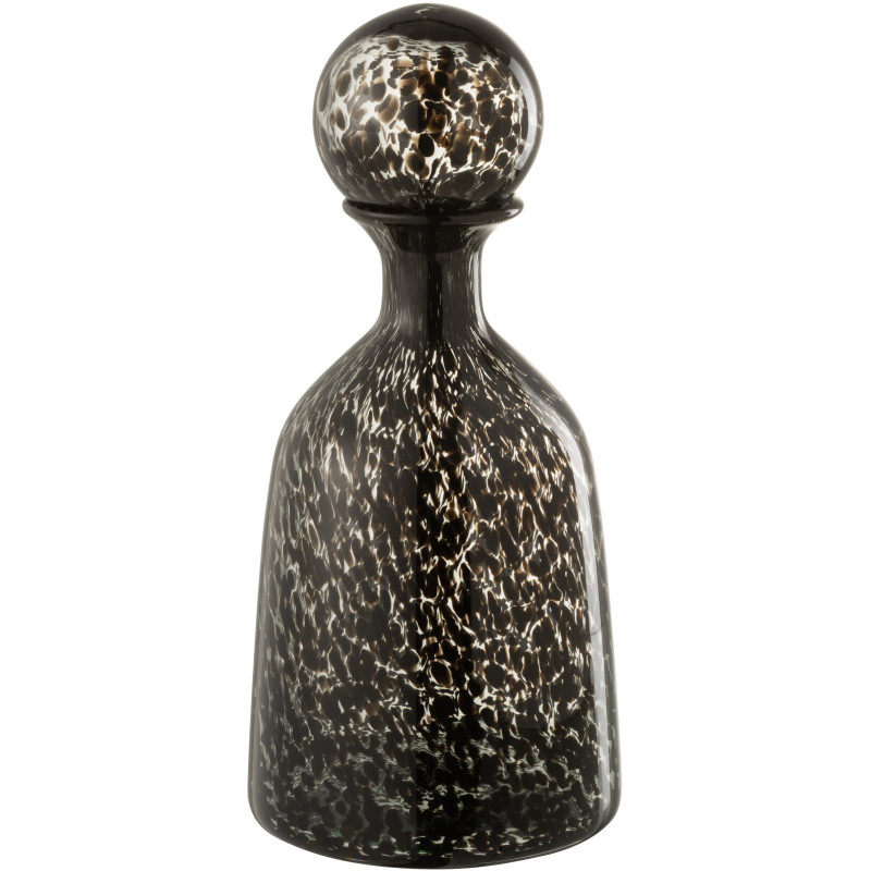Bouteille déco en verre taché avec bouchon 33 cm - 1