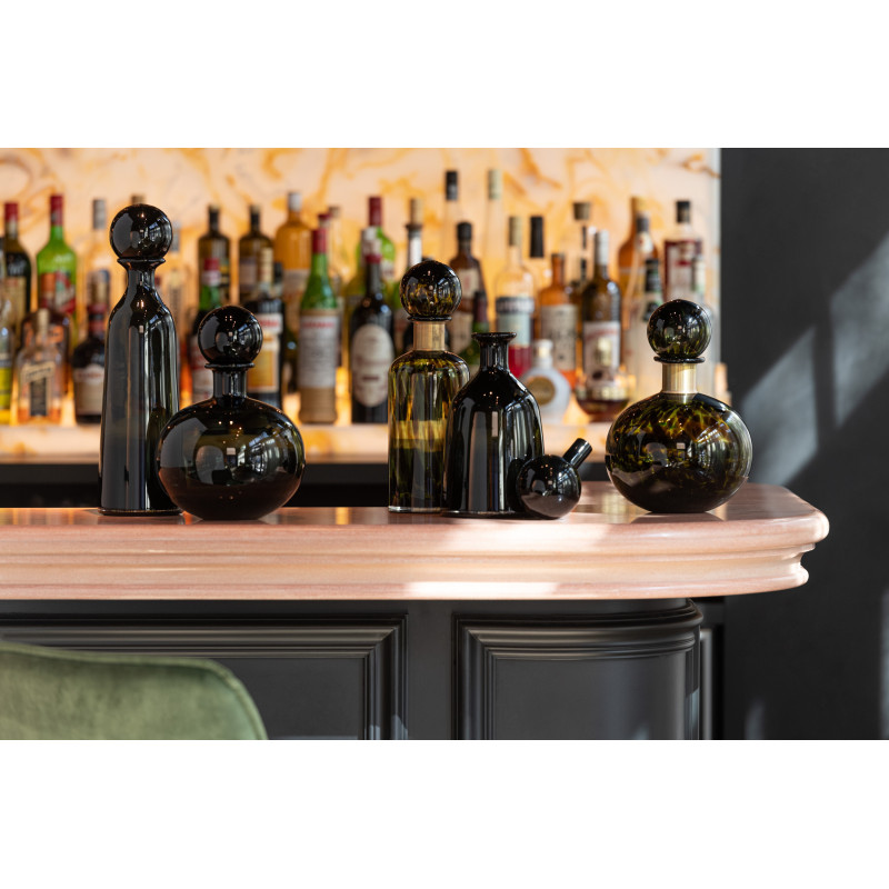 Bouteille déco en verre taché avec bouchon 33 cm - 2