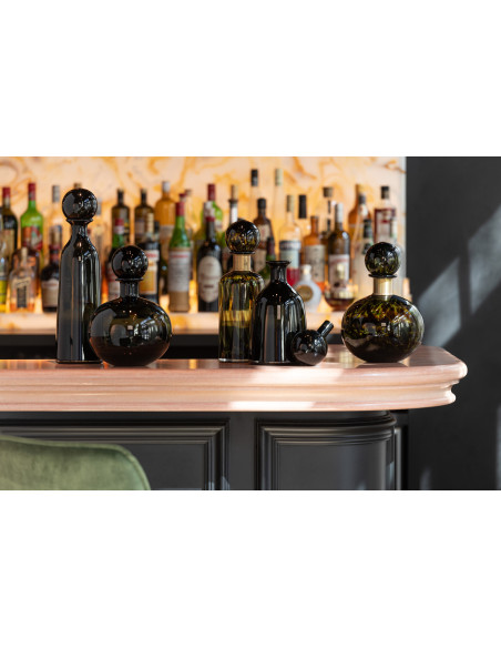 Bouteille déco en verre taché avec bouchon 33 cm - 2