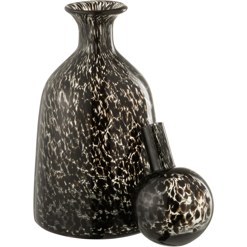 Bouteille déco en verre taché avec bouchon 33 cm - 3