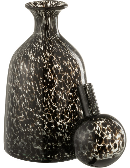 Bouteille déco en verre taché avec bouchon 33 cm - 3