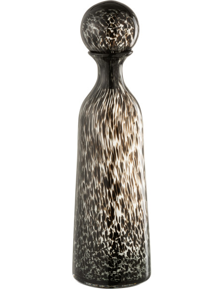 Bouteille déco en verre taché avec bouchon 44 cm - 1