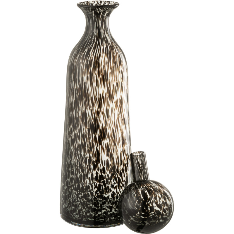 Bouteille déco en verre taché avec bouchon 44 cm - 2