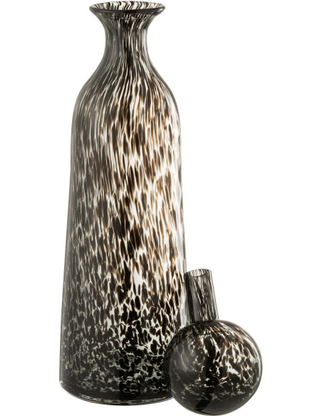 Bouteille déco en verre taché avec bouchon 44 cm - 2