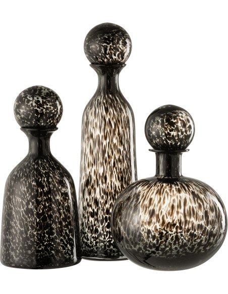 Bouteille déco en verre taché avec bouchon 44 cm - 3