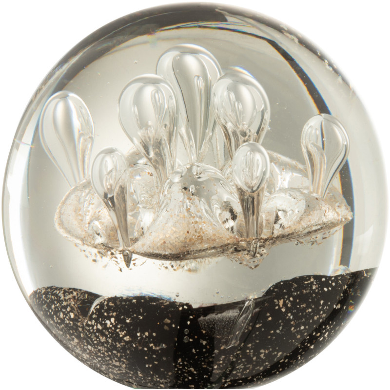 Sulfure Ronde XL Feu d'artifice Exima en Verre Noir Doré 12 cm - 1