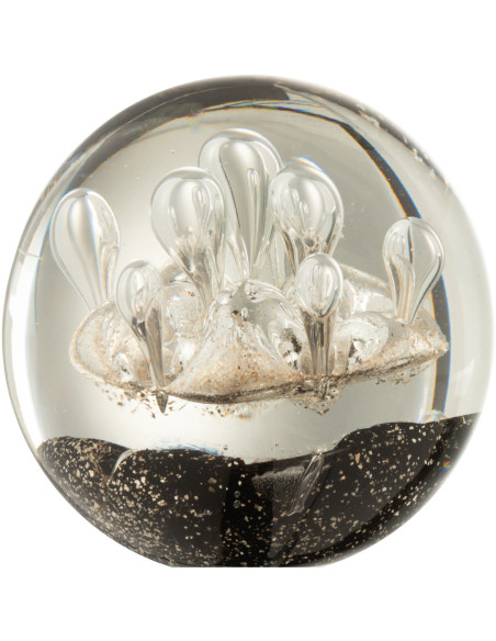 Sulfure Ronde XL Feu d'artifice Exima en Verre Noir Doré 12 cm - 1