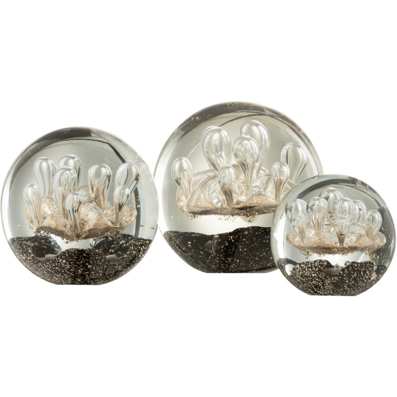 Sulfure Ronde XL Feu d'artifice Exima en Verre Noir Doré 12 cm - 2