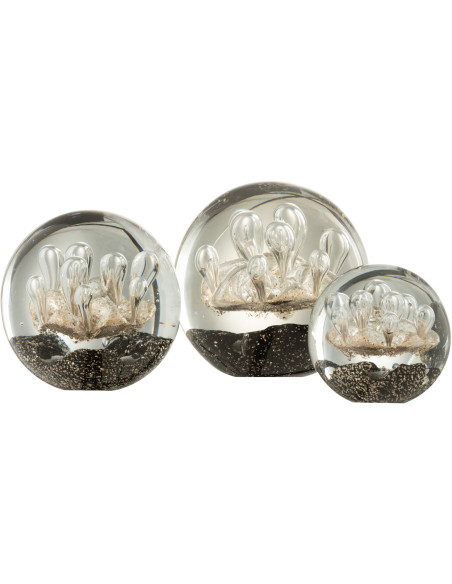 Sulfure Ronde XL Feu d'artifice Exima en Verre Noir Doré 12 cm - 2