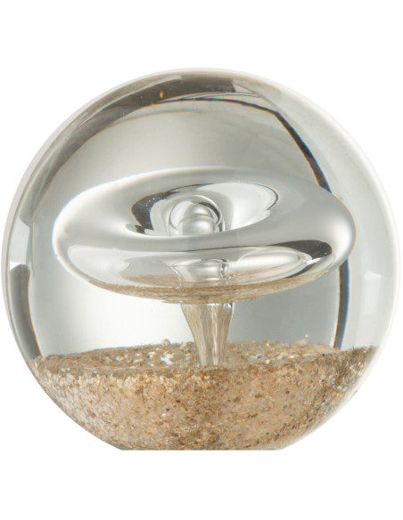Sulfure Ronde Bulle Rondo en Verre Doré 8 cm J-Line - 1